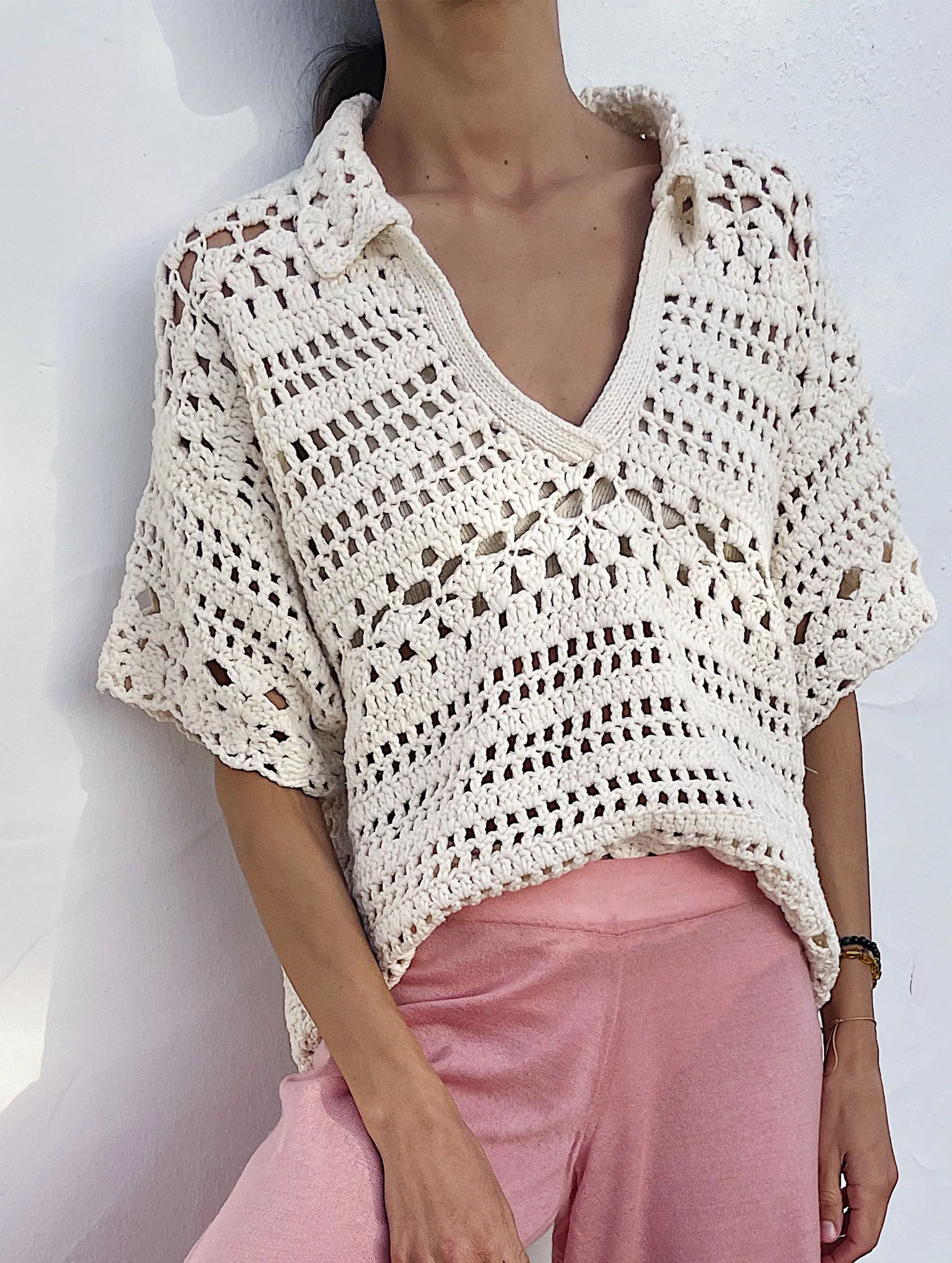 Mia Crochet Blouse Ecru sold by Ivalo.com