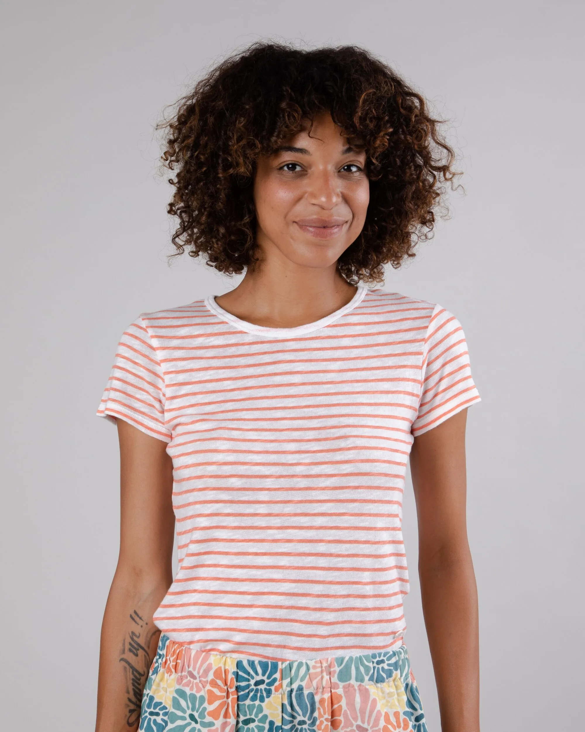 Stripes T-Shirt Coral sold by Ivalo.com