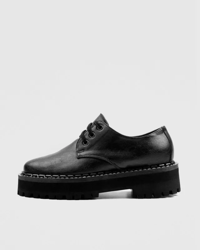 Women's Chunky Derbs Vegea Grape Leather Derby Black sold by Ivalo.com