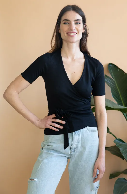 Olivier Wrap Top Black sold by Ivalo.com