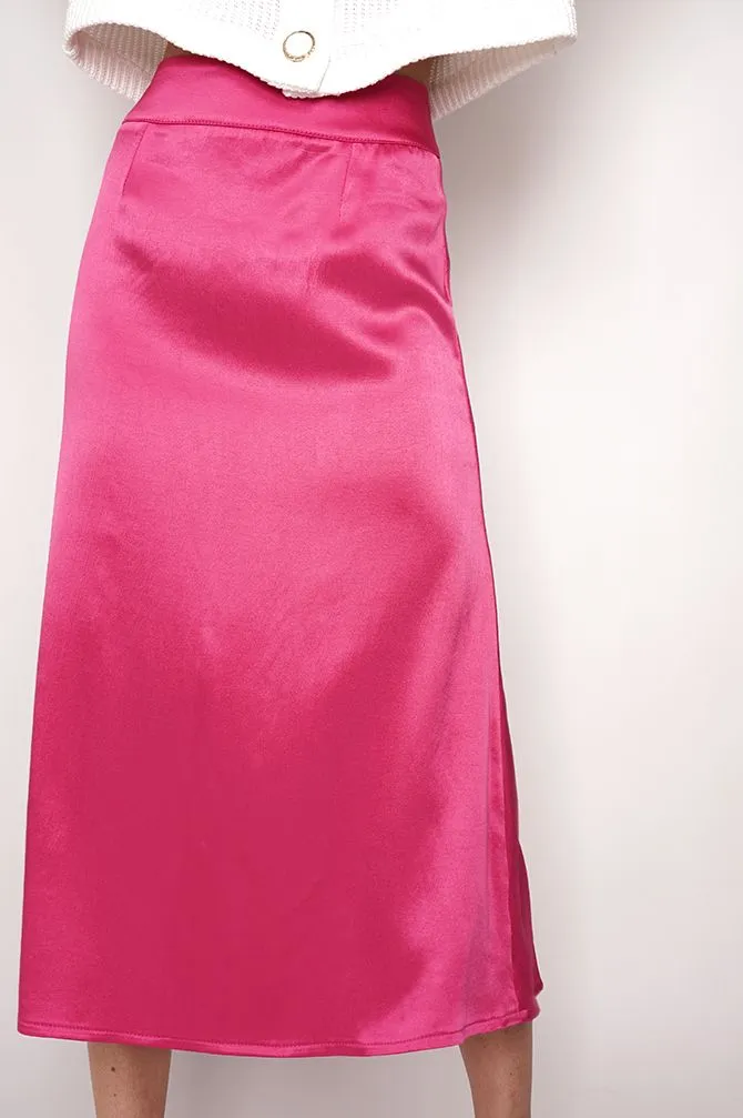 Feme Satin Skirt Fuchsia Pink sold by Ivalo.com