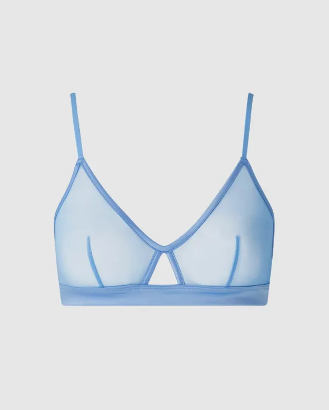 Mesh Cut-Out Triangle Bralette Light Blue sold by Ivalo.com