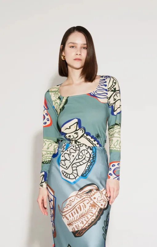 Mihok Long Sleeve Top Jug Green sold by Ivalo.com