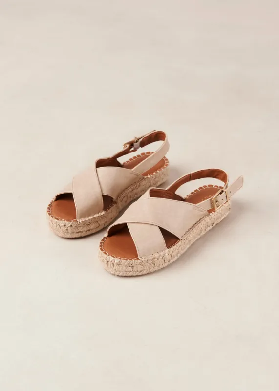 Crossed Espadrilles Cream White sold by Ivalo.com