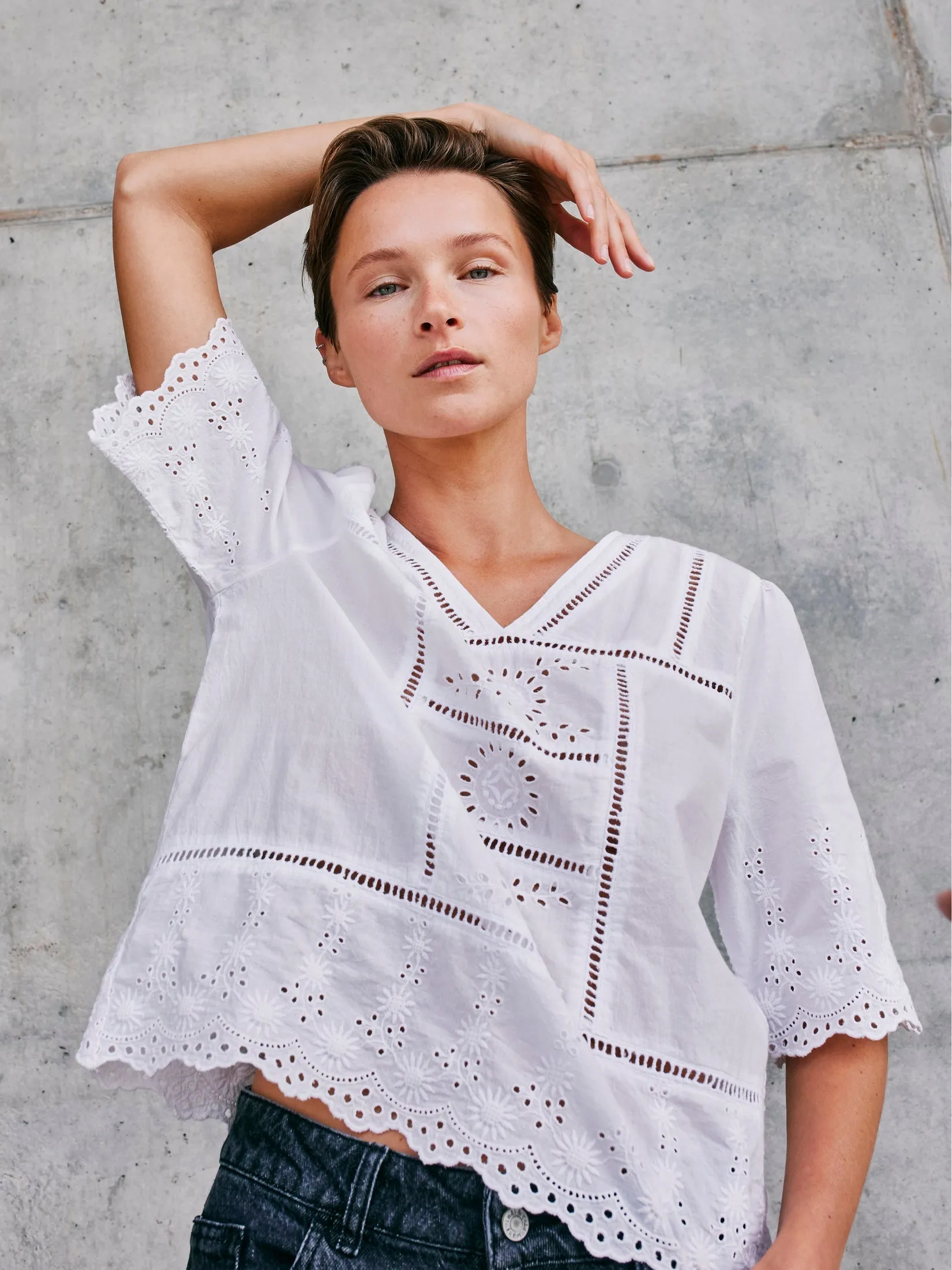 Short Sleeve Blouse White sold by Ivalo.com product image thumbnail 4