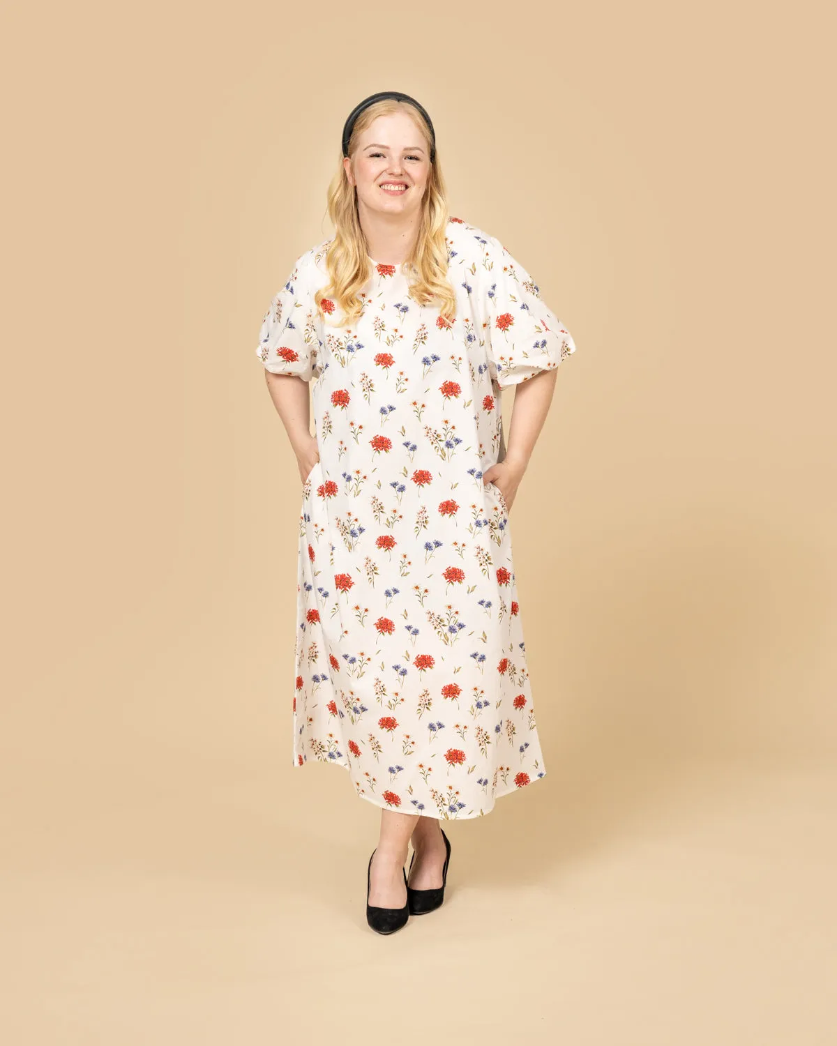 Balloon Sleeve Dress Flowers White sold by Ivalo.com product image thumbnail 5