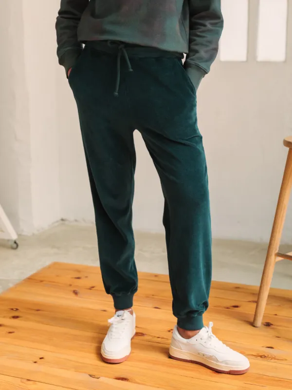 Krivus Velvet Sweatpants Deep Lake Turquoise sold by Ivalo.com