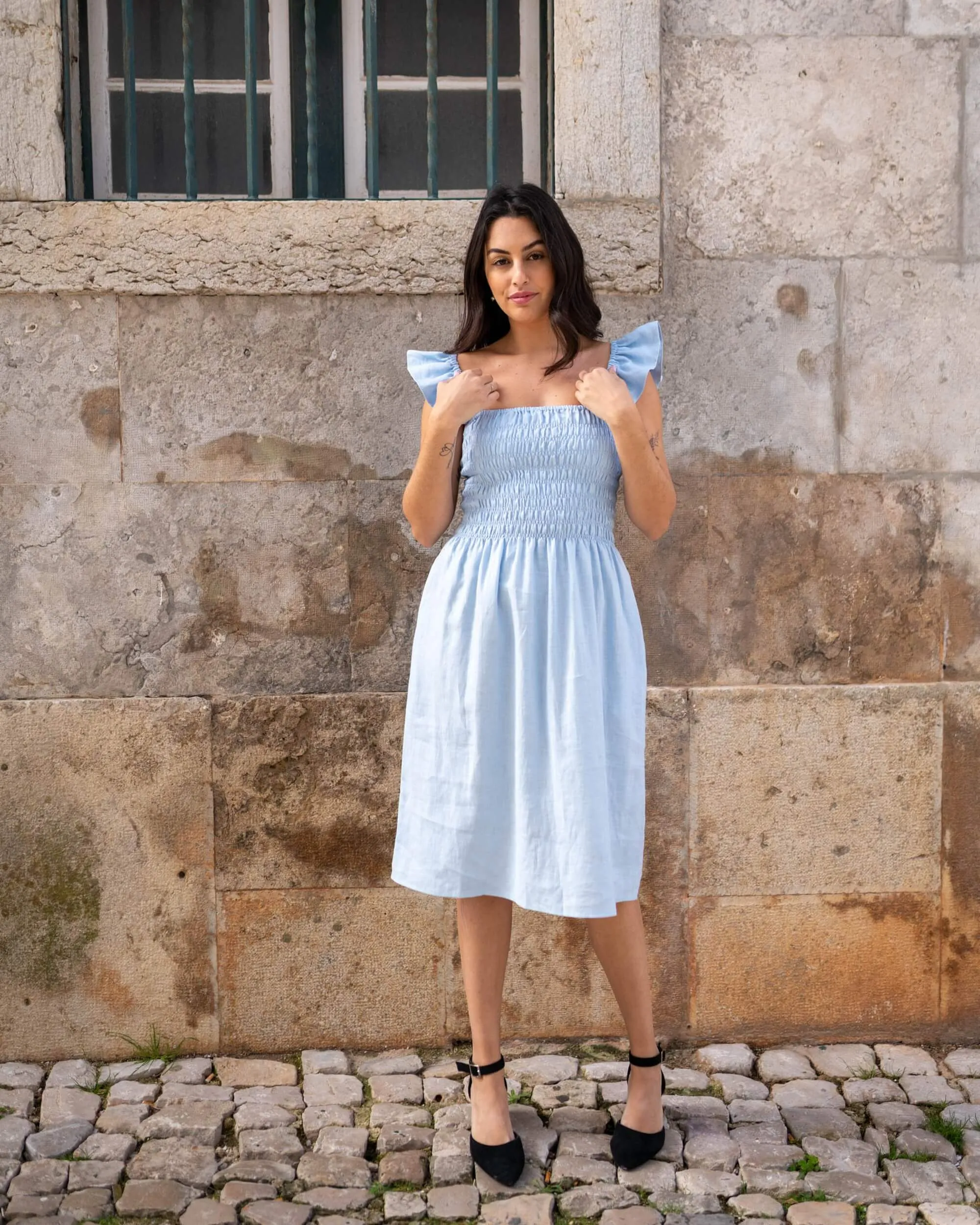 Ariela Linen Dress Sky Blue sold by Ivalo.com product image thumbnail 4