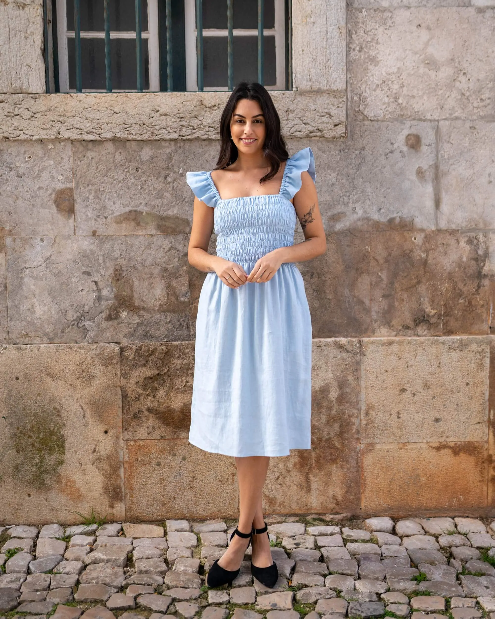 Ariela Linen Dress Sky Blue sold by Ivalo.com product image thumbnail 3