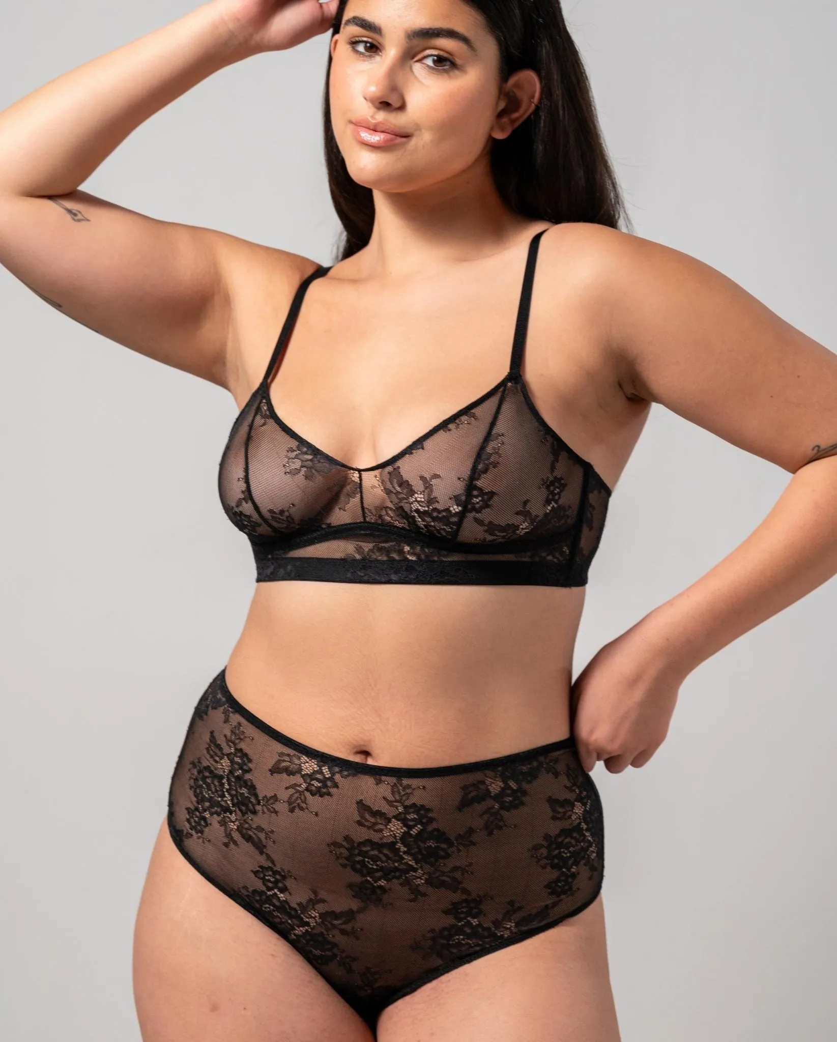 Floral Lace Highwaist Briefs Black sold by Ivalo.com product image thumbnail 5