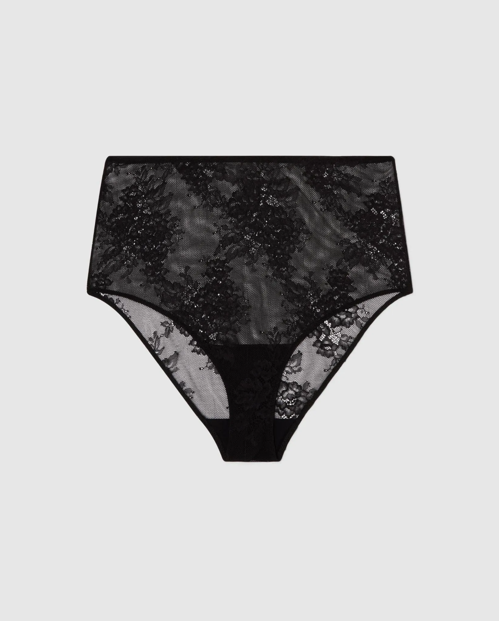 Floral Lace Highwaist Briefs Black sold by Ivalo.com