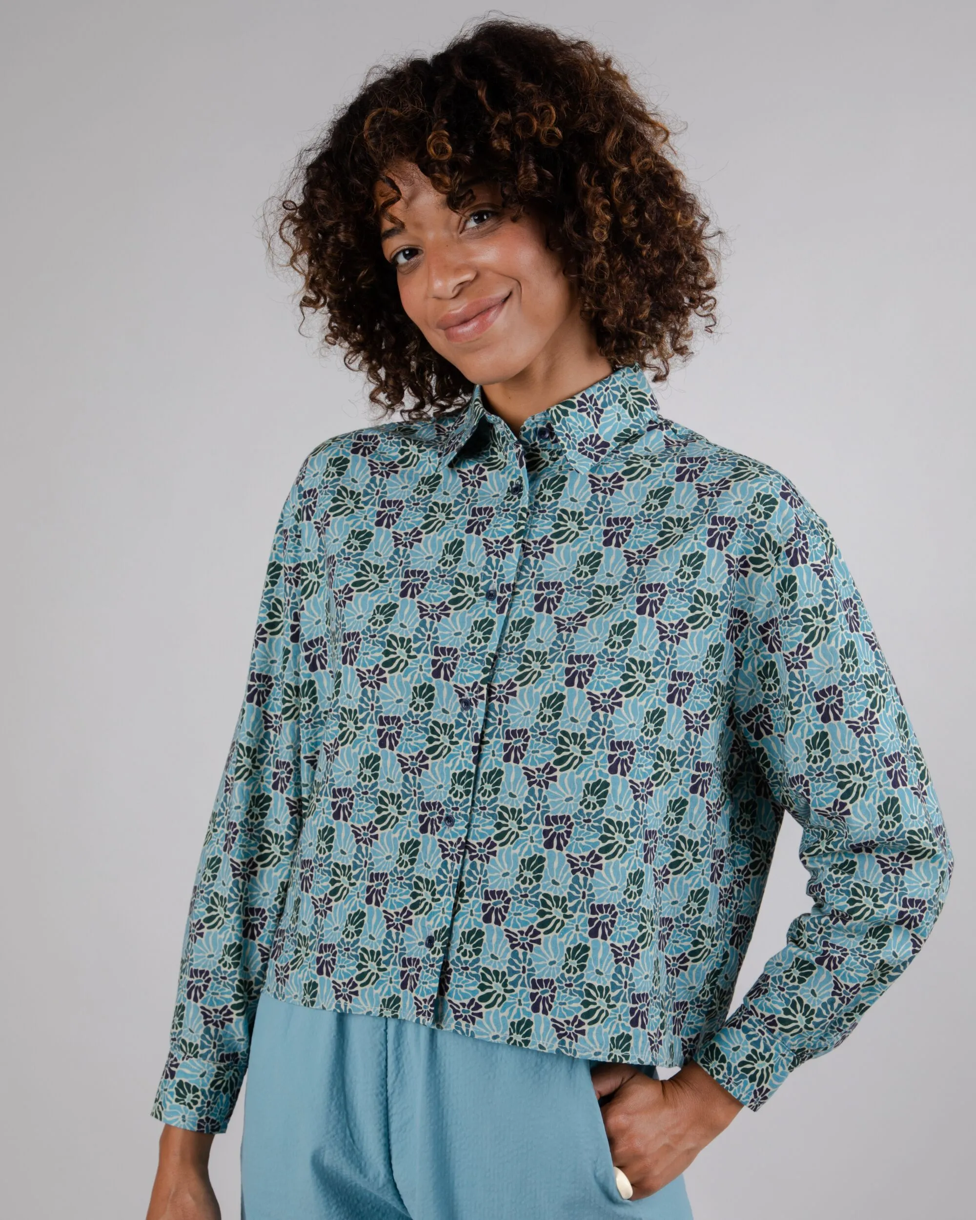 New Spring Boxy Cotton Blouse Blue sold by Ivalo.com product image thumbnail 2
