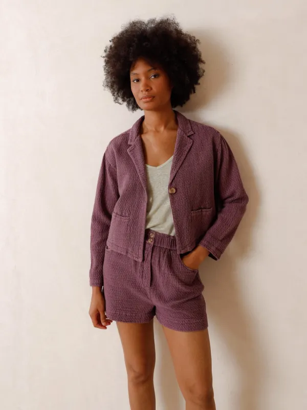 Rustic Jacquard Blazer Purple sold by Ivalo.com
