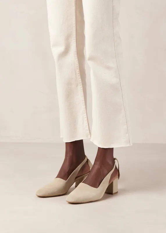 Charlotte Suede Leather Heels Beige sold by Ivalo.com