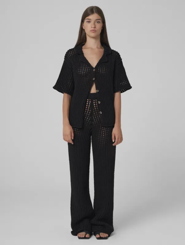 Amina Open-knit Cardigan Black sold by Ivalo.com