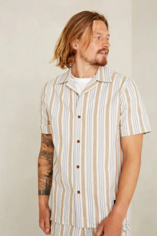 Balder Shirt Ecru Hemp Stripe sold by Ivalo.com
