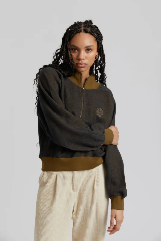 Maia Zip Sweat Khaki sold by Ivalo.com