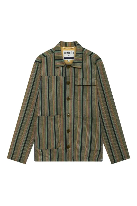 Landon Cotton Jacket Striped Green sold by Ivalo.com