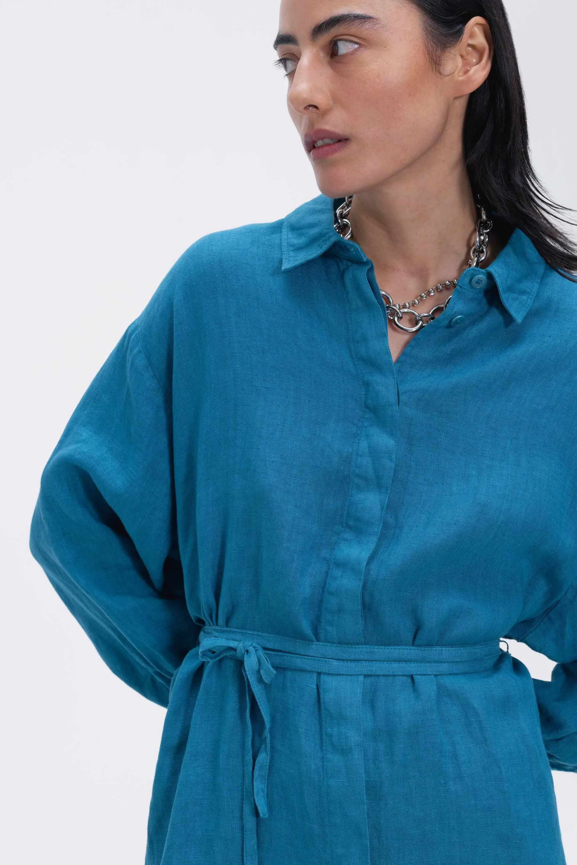 Celia Shirt Dress Petrol sold by Ivalo.com product image thumbnail 4