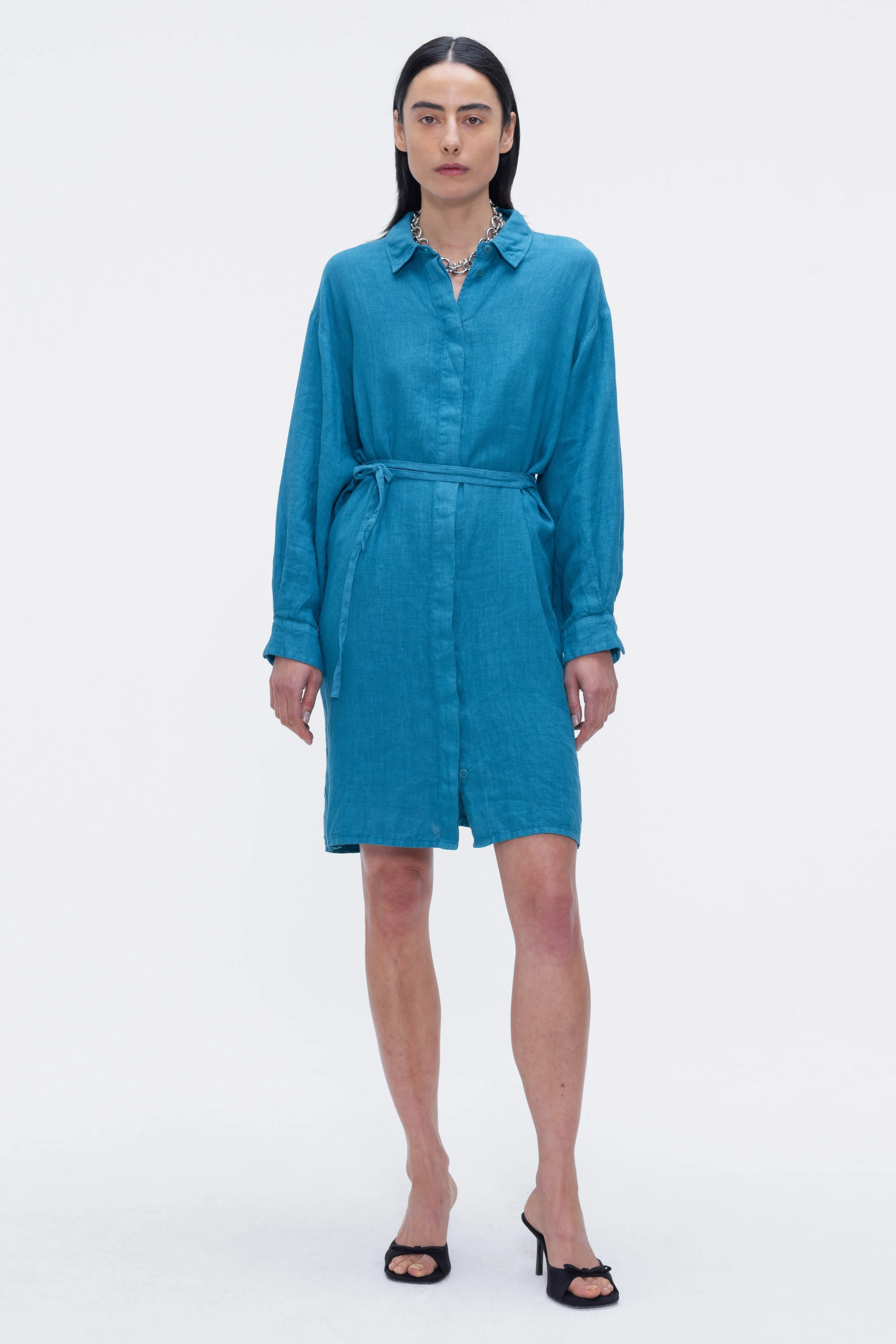 Celia Shirt Dress Petrol sold by Ivalo.com