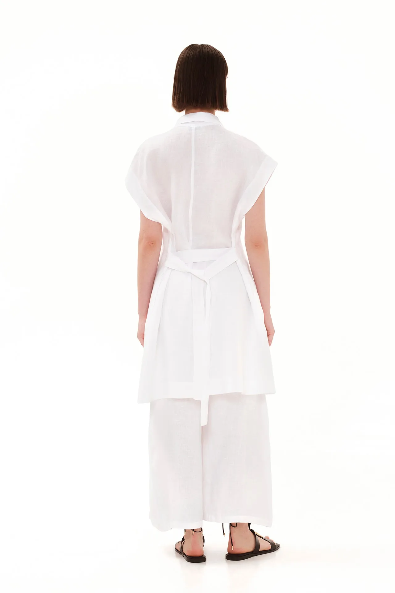 Wide Leg Linen Pants White sold by Ivalo.com product image thumbnail 3