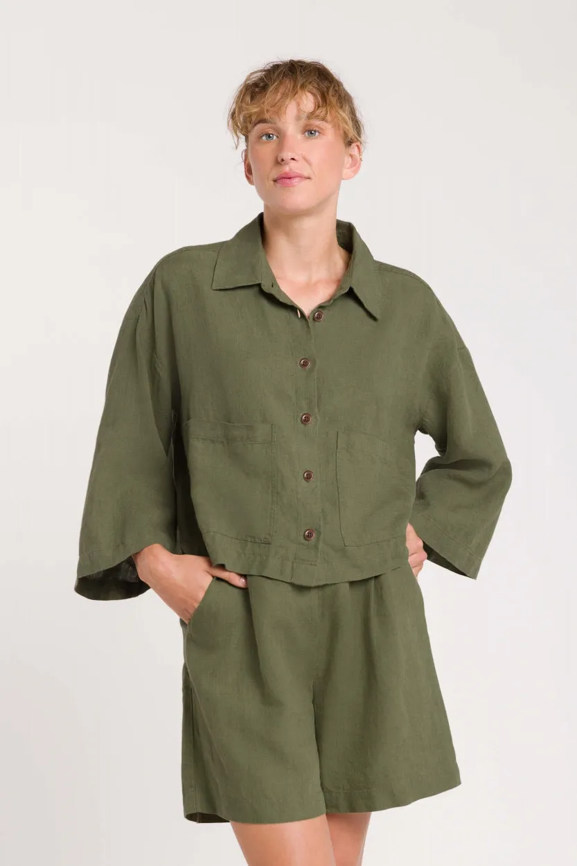 Wanda Button-up Blouse Green sold by Ivalo.com