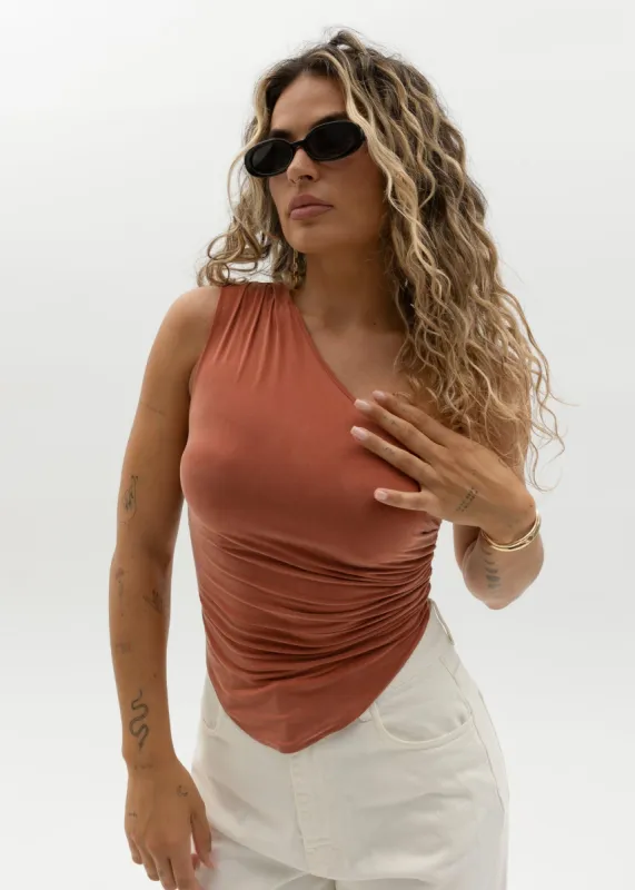 Anita One Shoulder Top Terracotta sold by Ivalo.com