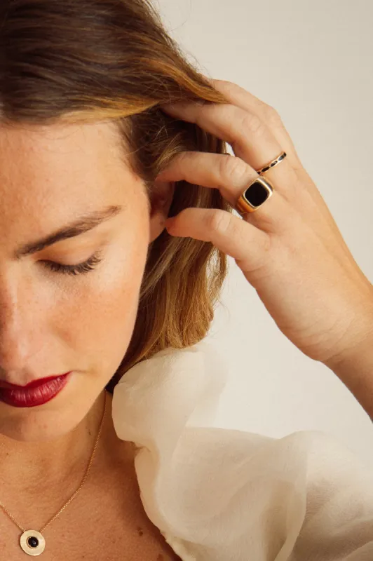 Onix Stamp Ring Gold sold by Ivalo.com