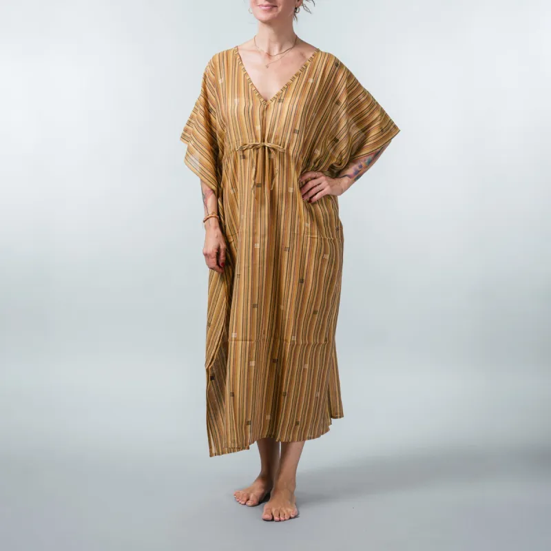 Jamdani Kaftan Dress Orange/Brown sold by Ivalo.com
