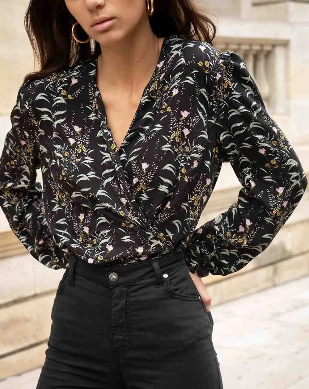 Zaski Wrap Blouse Black sold by Ivalo.com