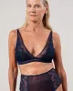 Lace Mesh Plunge Bralette Navy Blue sold by Ivalo.com