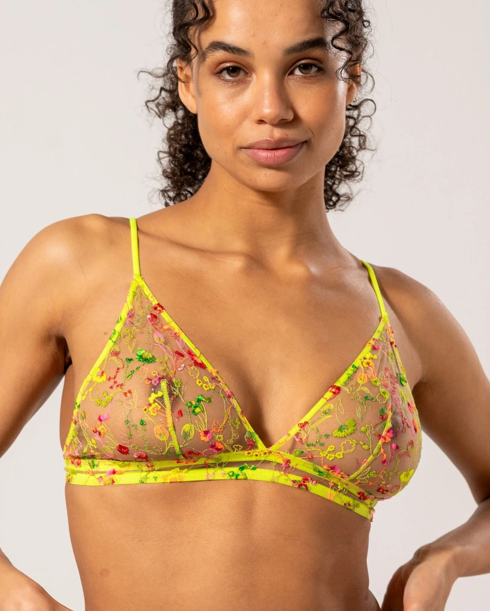 Mesh Triangle Bralette Neon Yellow sold by Ivalo.com product image thumbnail 2