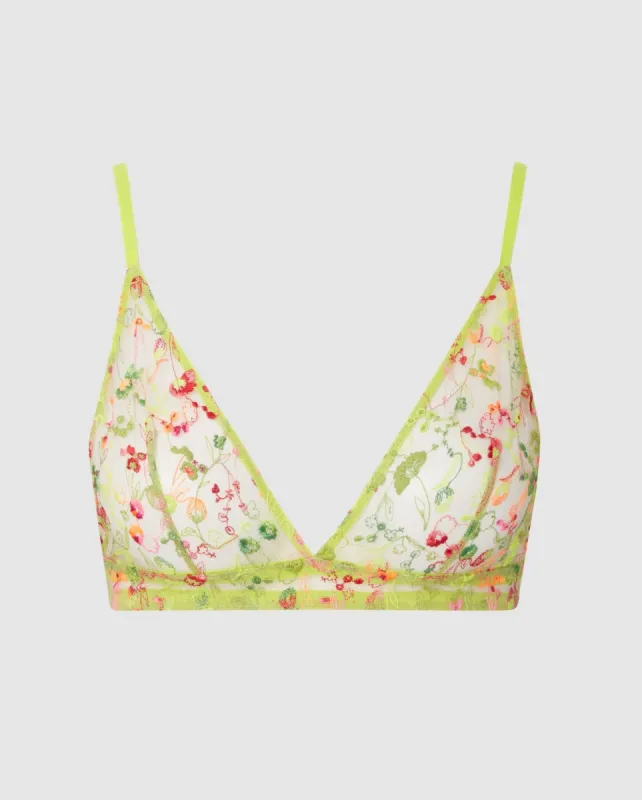 Mesh Triangle Bralette Neon Yellow sold by Ivalo.com