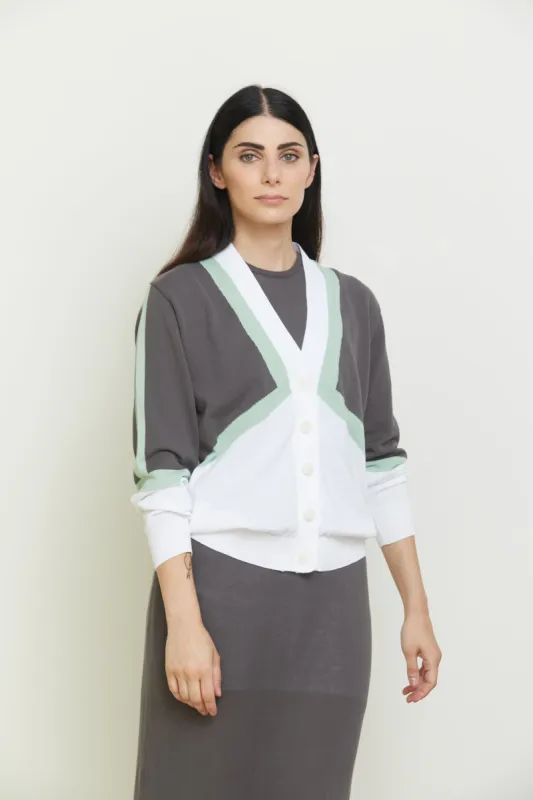 Rosalia Cardigan White/Grey sold by Ivalo.com