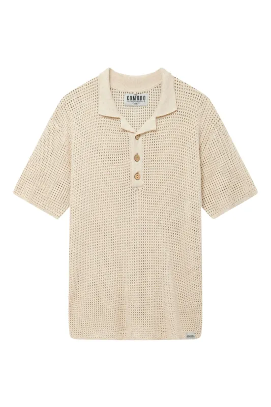 Oliver Cotton Polo Top Ivory Melange sold by Ivalo.com