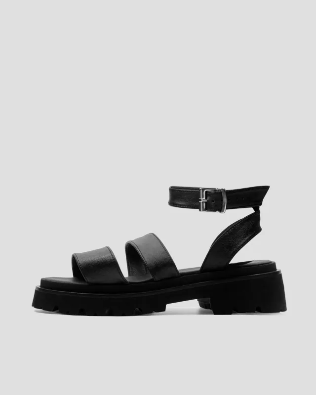 Strappy Sandals Cactus Leather Desserto® Black sold by Ivalo.com