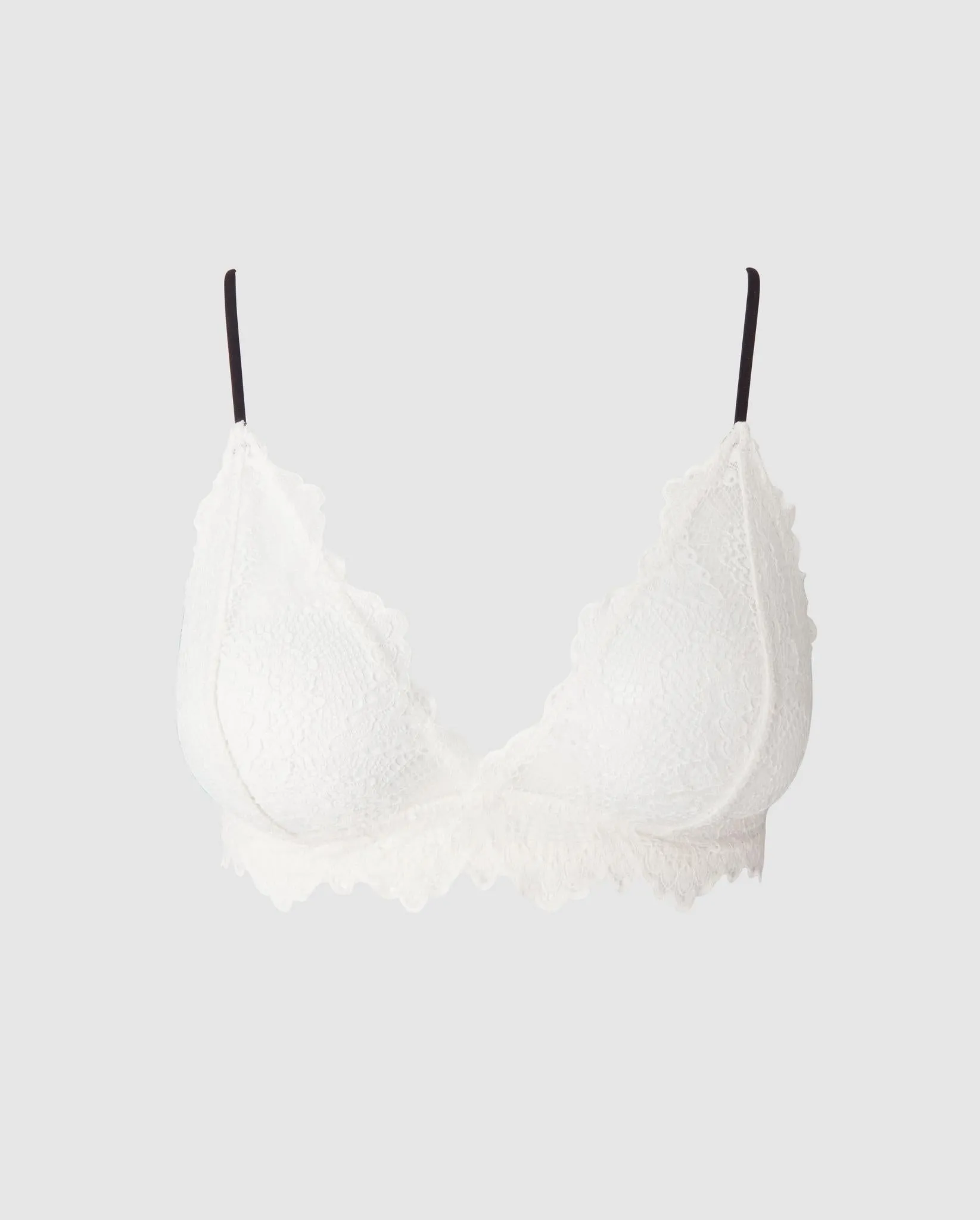 Lace Triangle Bralette White/Black sold by Ivalo.com