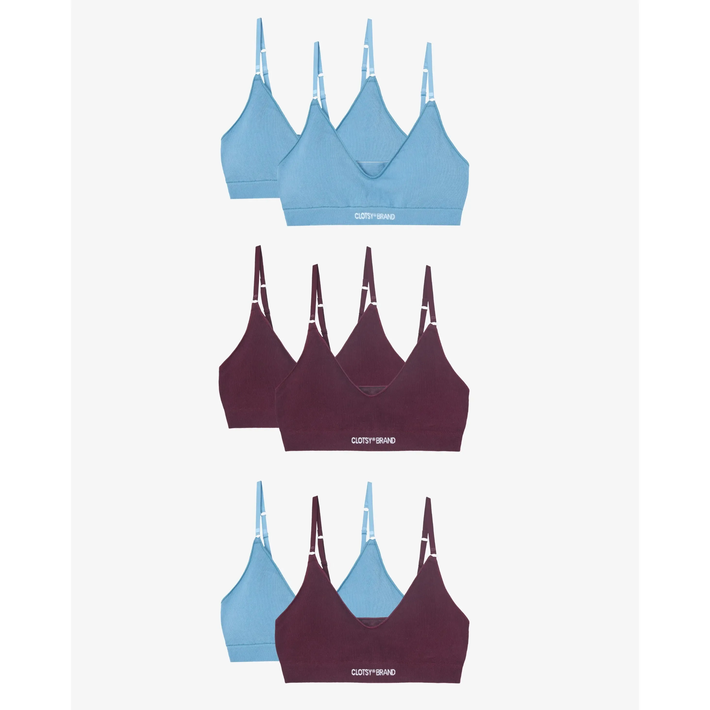 Clotsy Bralette 2pack Blue/Burgundy sold by Ivalo.com product image thumbnail 3