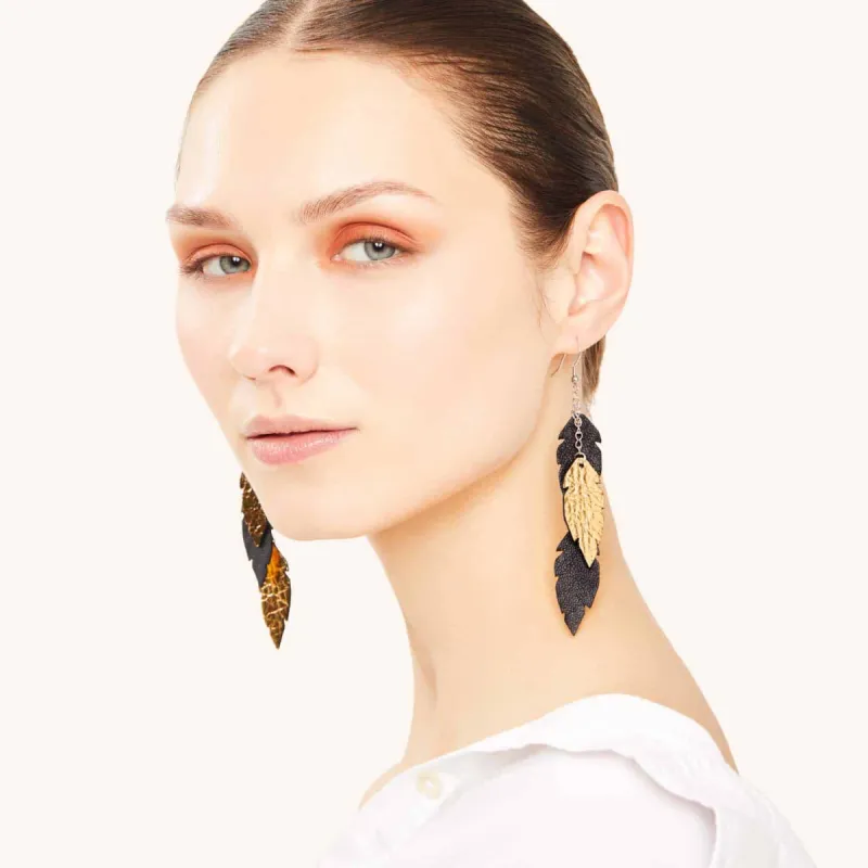 Feathers Petite Trio Earrings sold by Ivalo.com