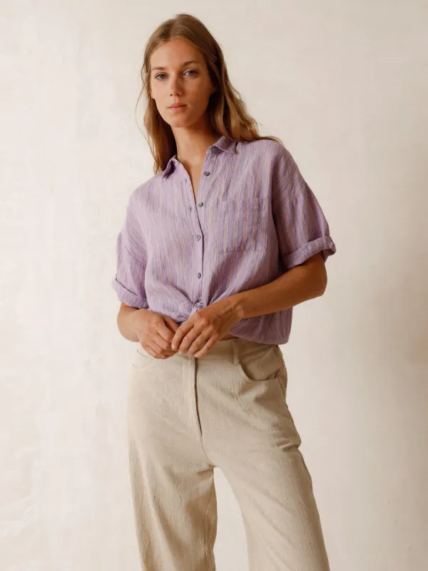 Tricolor Striped Shirt Lilac sold by Ivalo.com