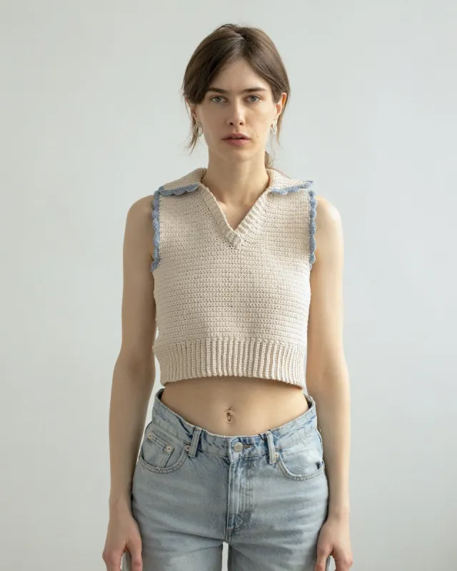 Aukštaitija Crop Top Oat Milk And Sea sold by Ivalo.com