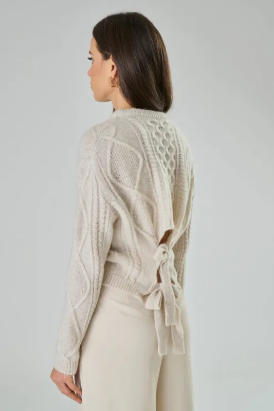 Celeste Merino Wool Braided Knit With Bow sold by Ivalo.com