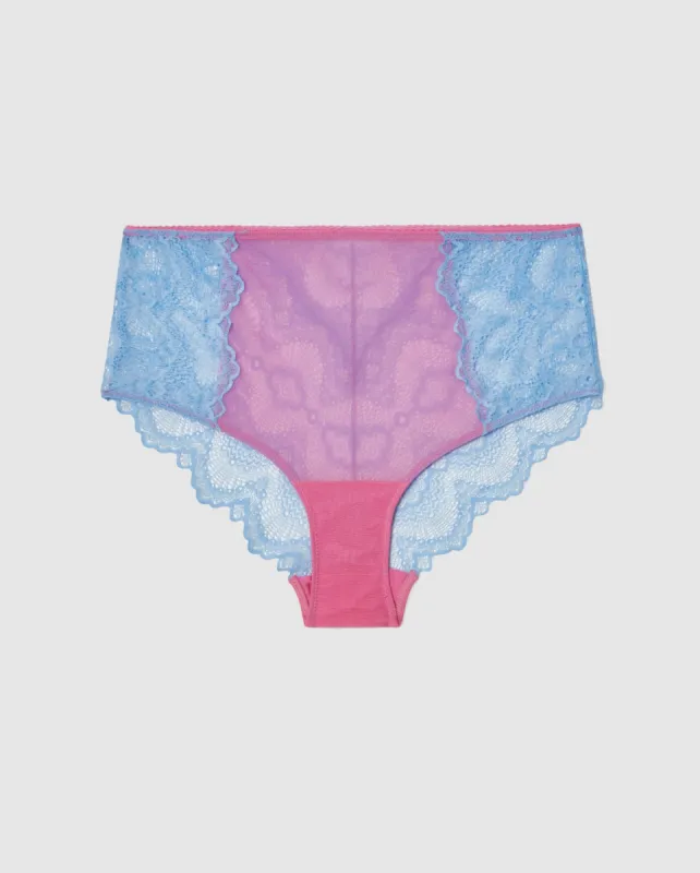 Lace Highwaist Briefs Light Blue Candy Pink sold by Ivalo.com