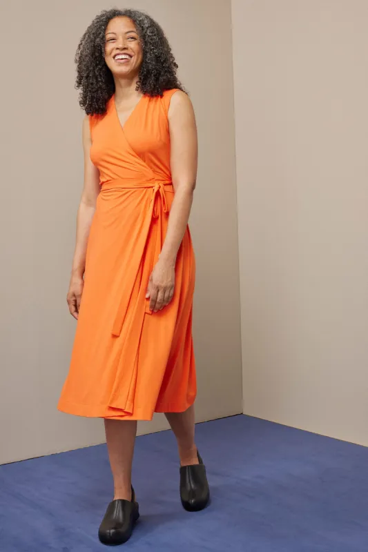 Sleeveless Wrap Dress Glow Orange sold by Ivalo.com