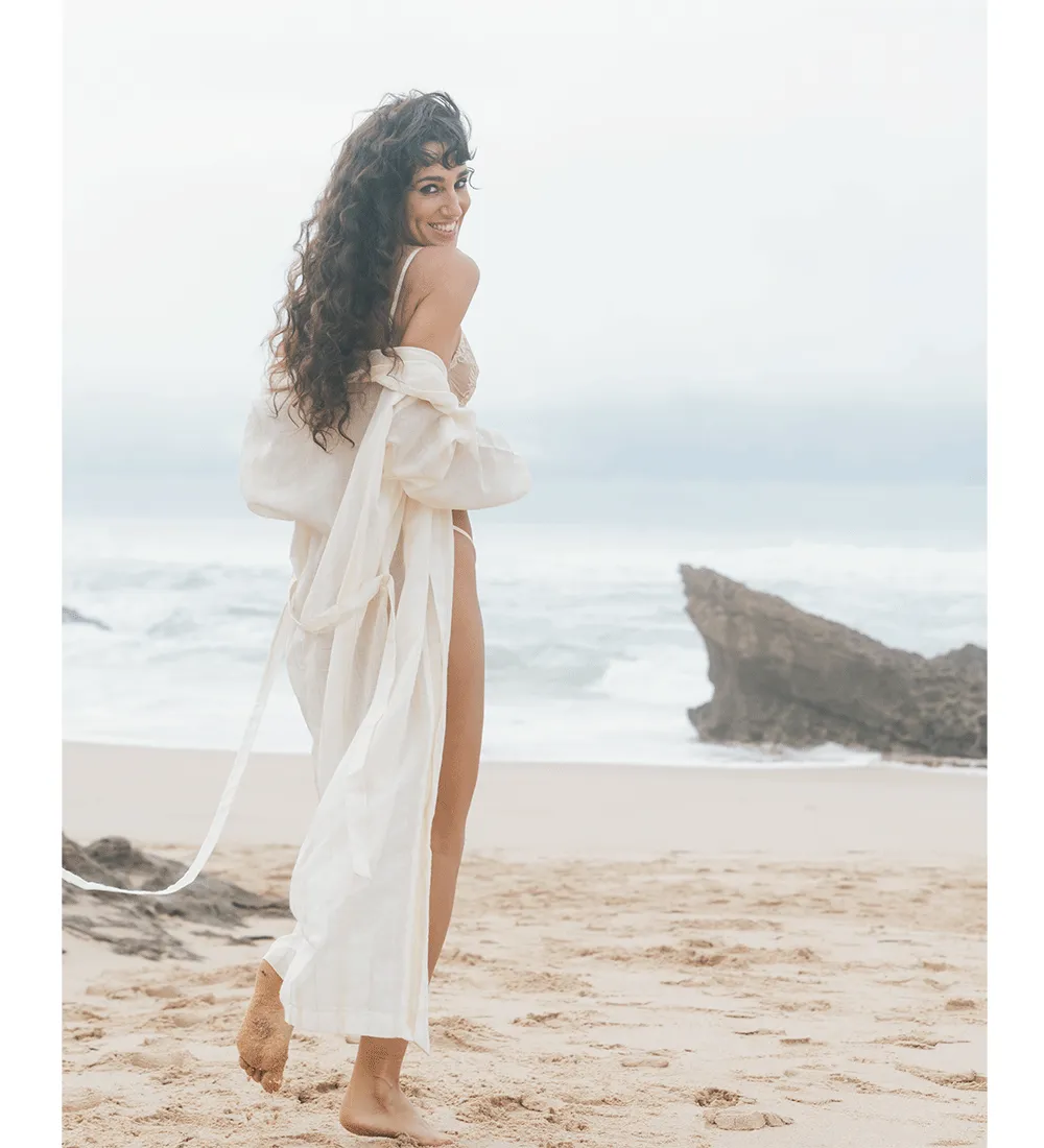 Perla Silk Robe White sold by Ivalo.com product image thumbnail 5