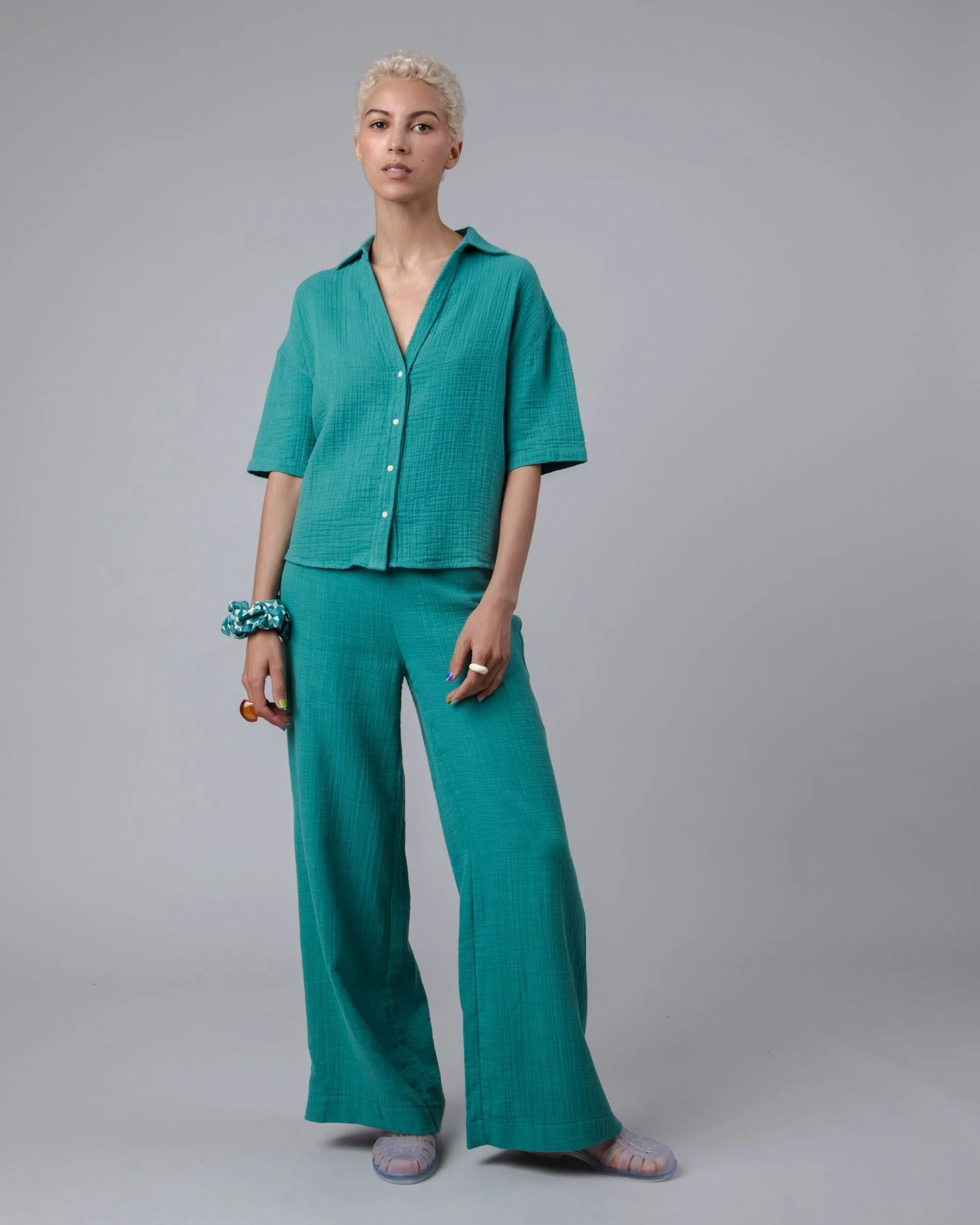 Bubble Oversized Cropped Blouse Jungle Green sold by Ivalo.com product image thumbnail 2