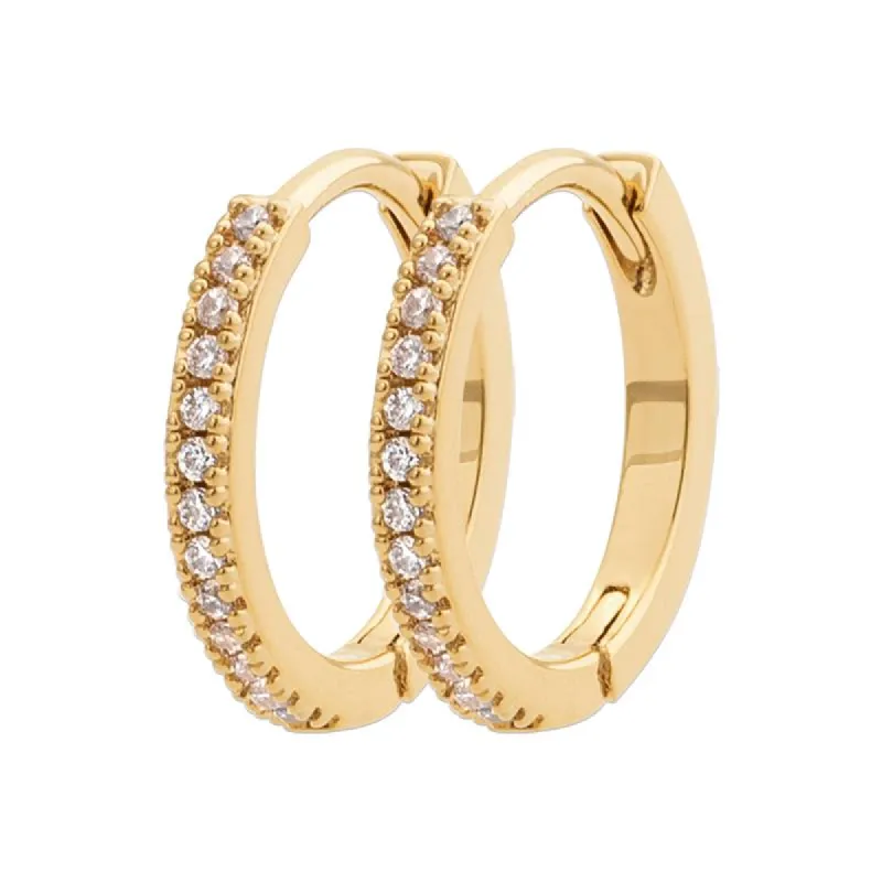 Zirconia Hoopie Earrings Gold sold by Ivalo.com