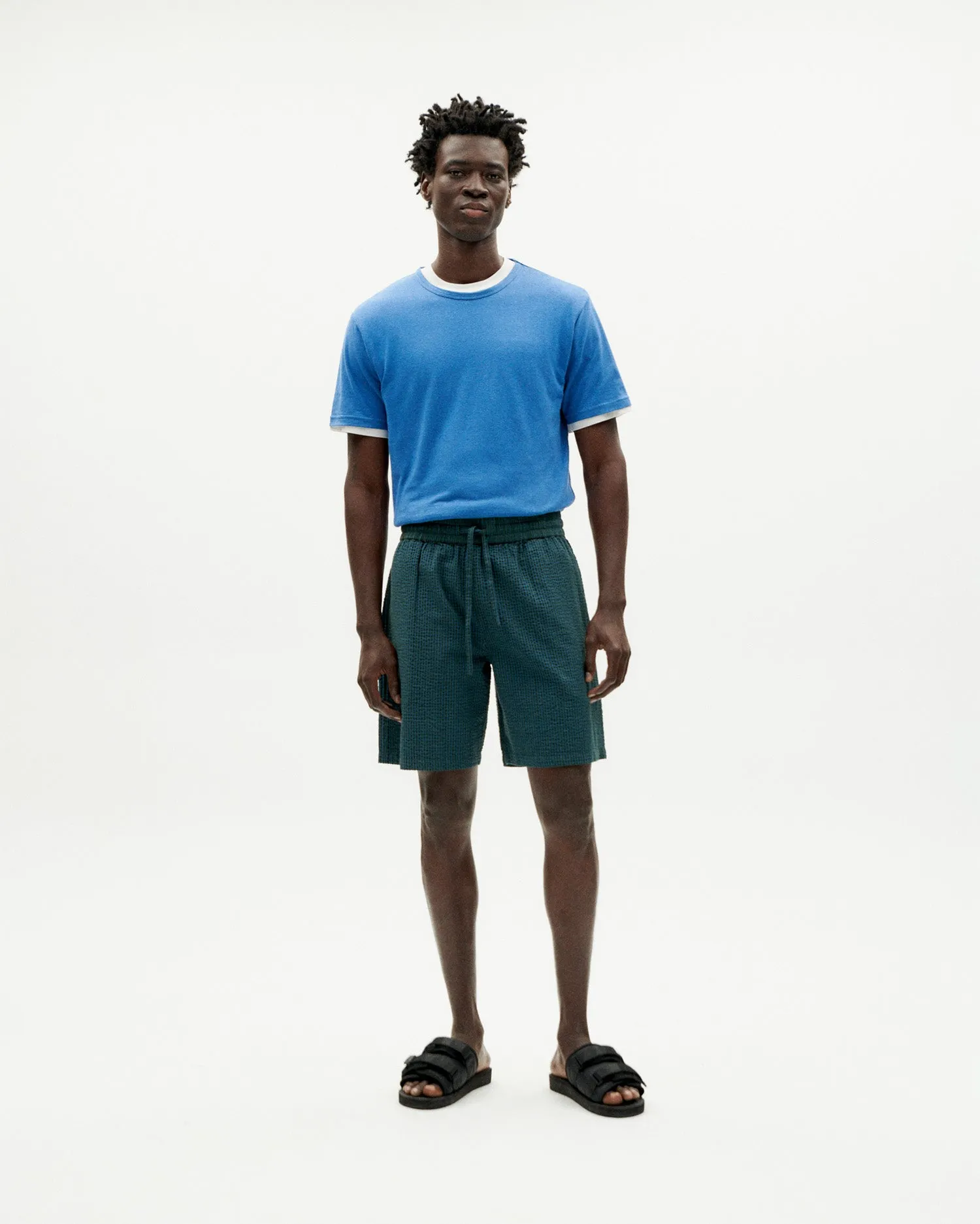 Men's Henry Seersucker Shorts Green sold by Ivalo.com product image thumbnail 4