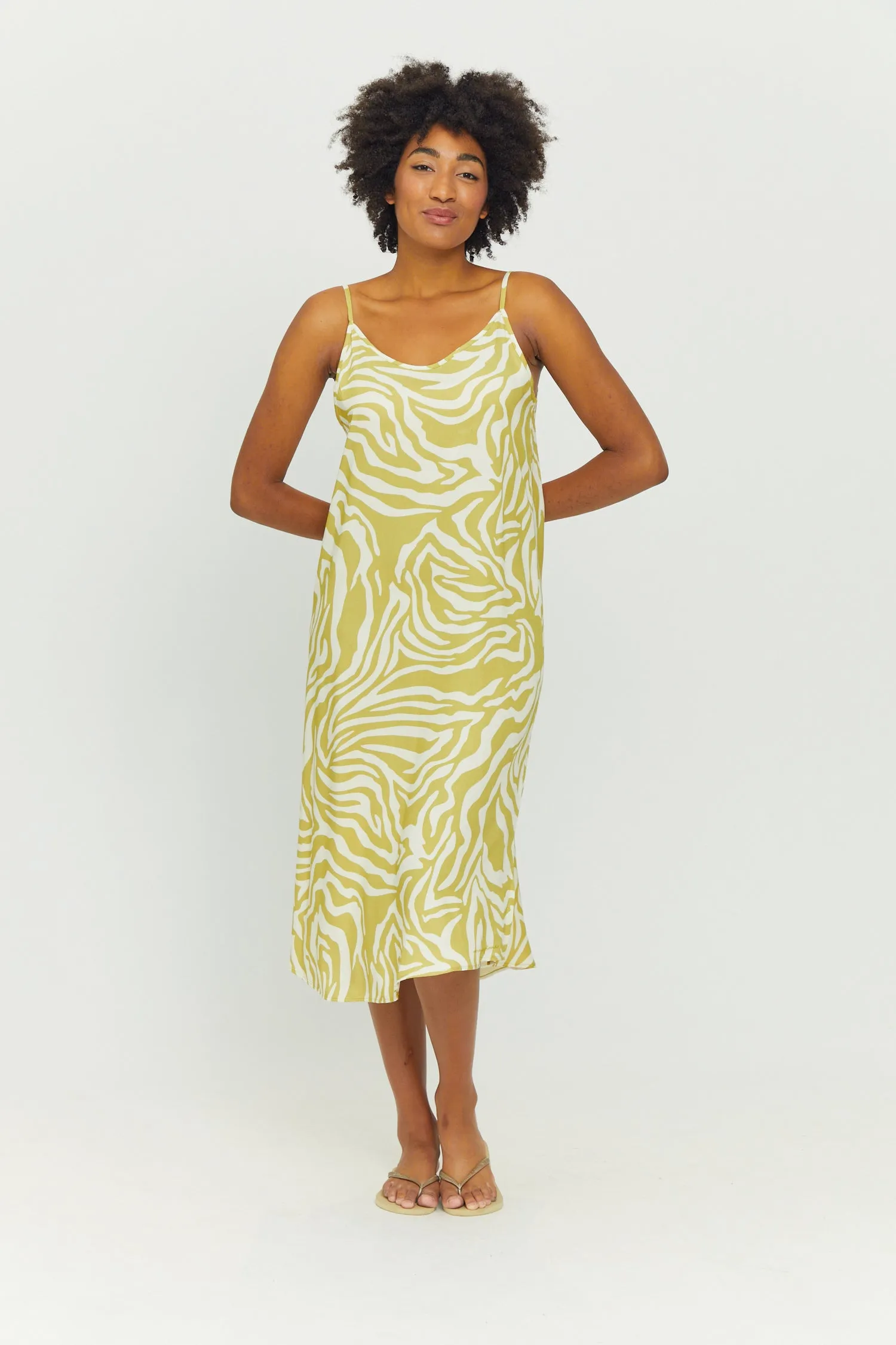 Amaya Printed Midi Dress Celery Green sold by Ivalo.com