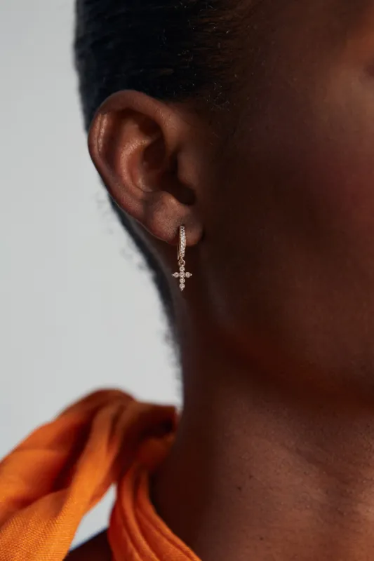Shiny Cross Single Earring Gold sold by Ivalo.com